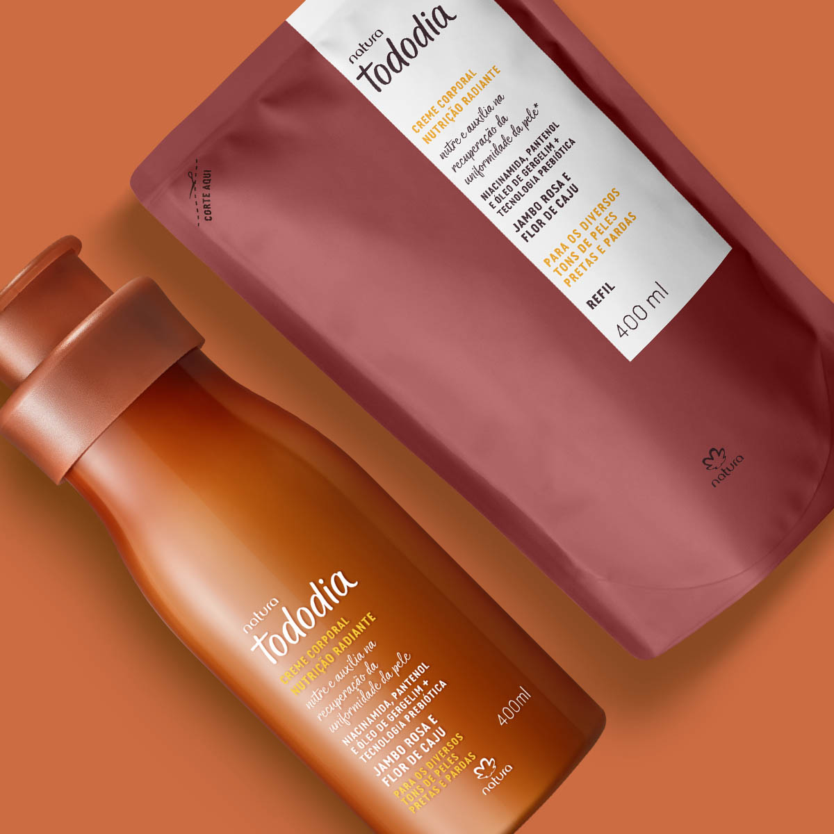 Kit Creme Nutritivo com Refil Tododia Jambo Rosa e Flor de Caju