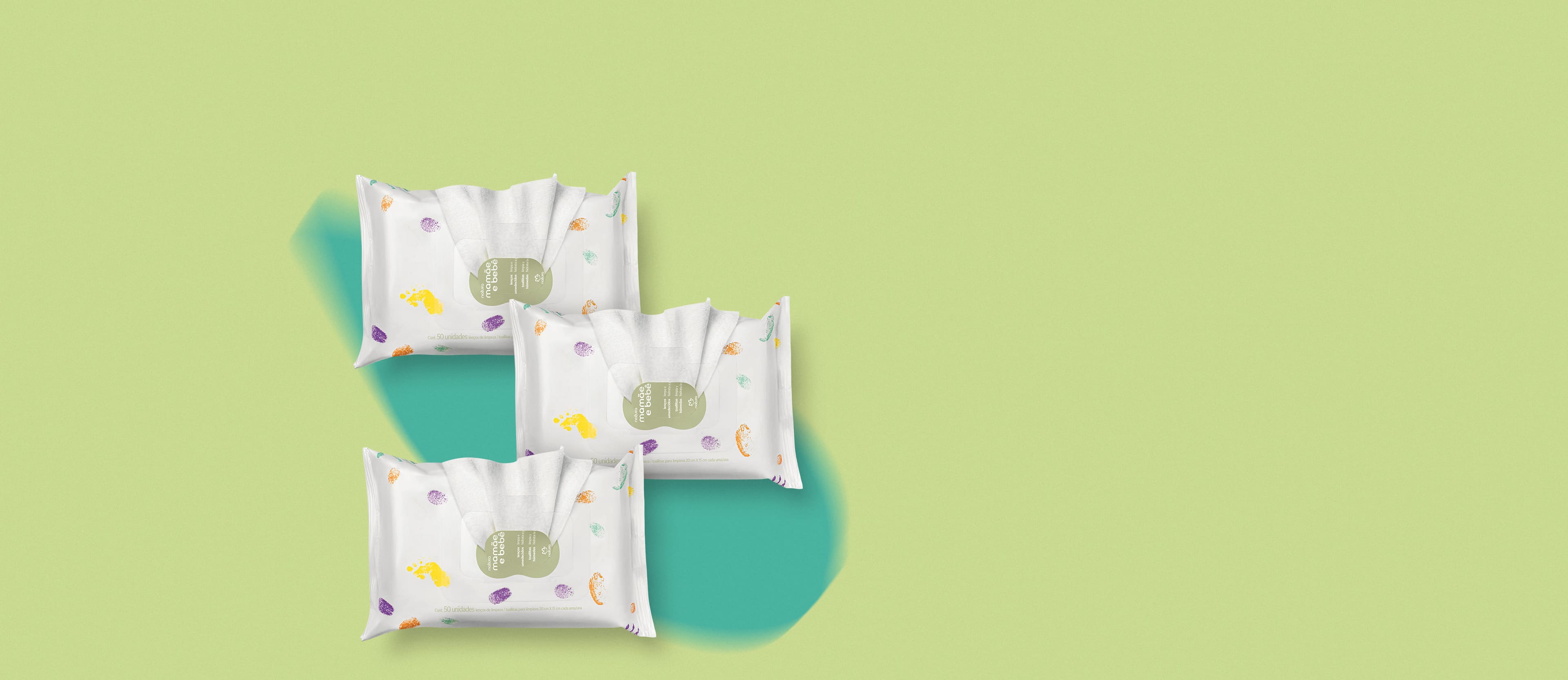 Kit Lenços Umedecidos com Fragrância Mamãe e Bebê (3 unidades)