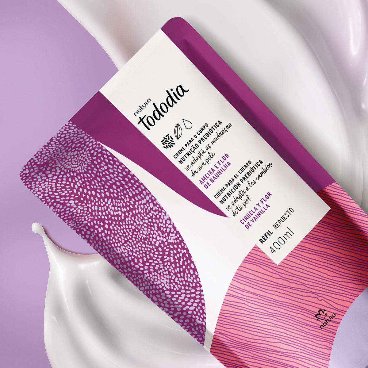 Refil Creme Nutritivo para o Corpo Tododia Ameixa e Flor de Baunilha