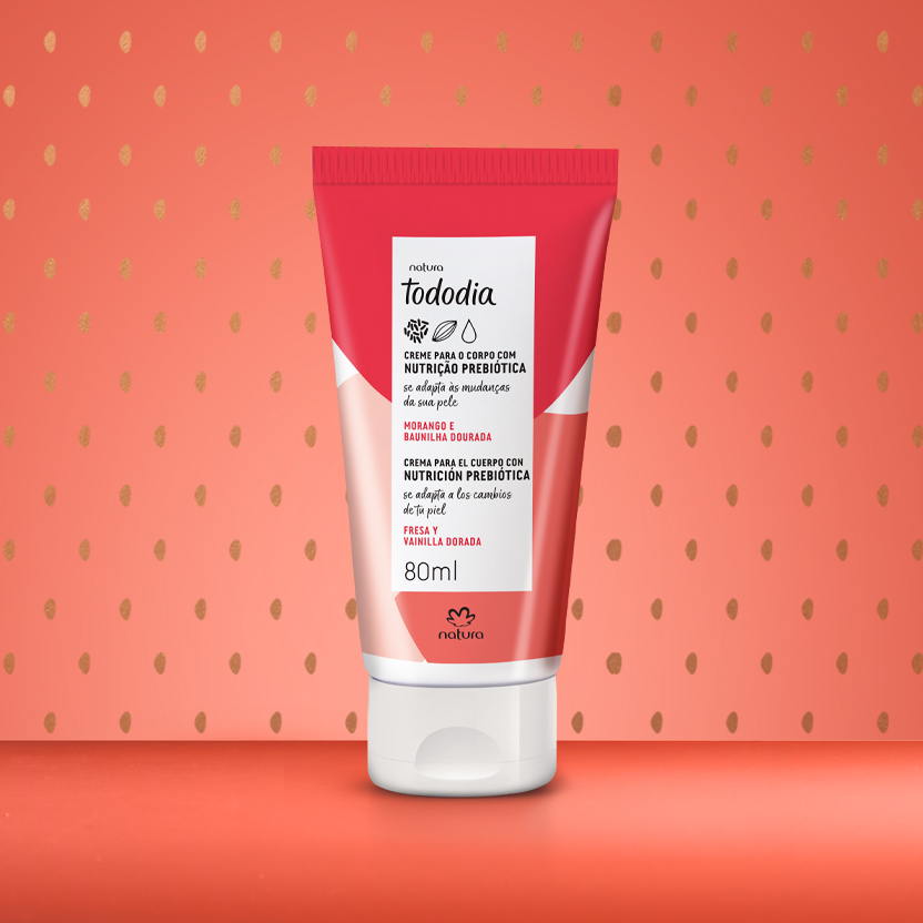 Creme Desodorante Nutritivo para o Corpo Tododia Morango e Baunilha Dourada