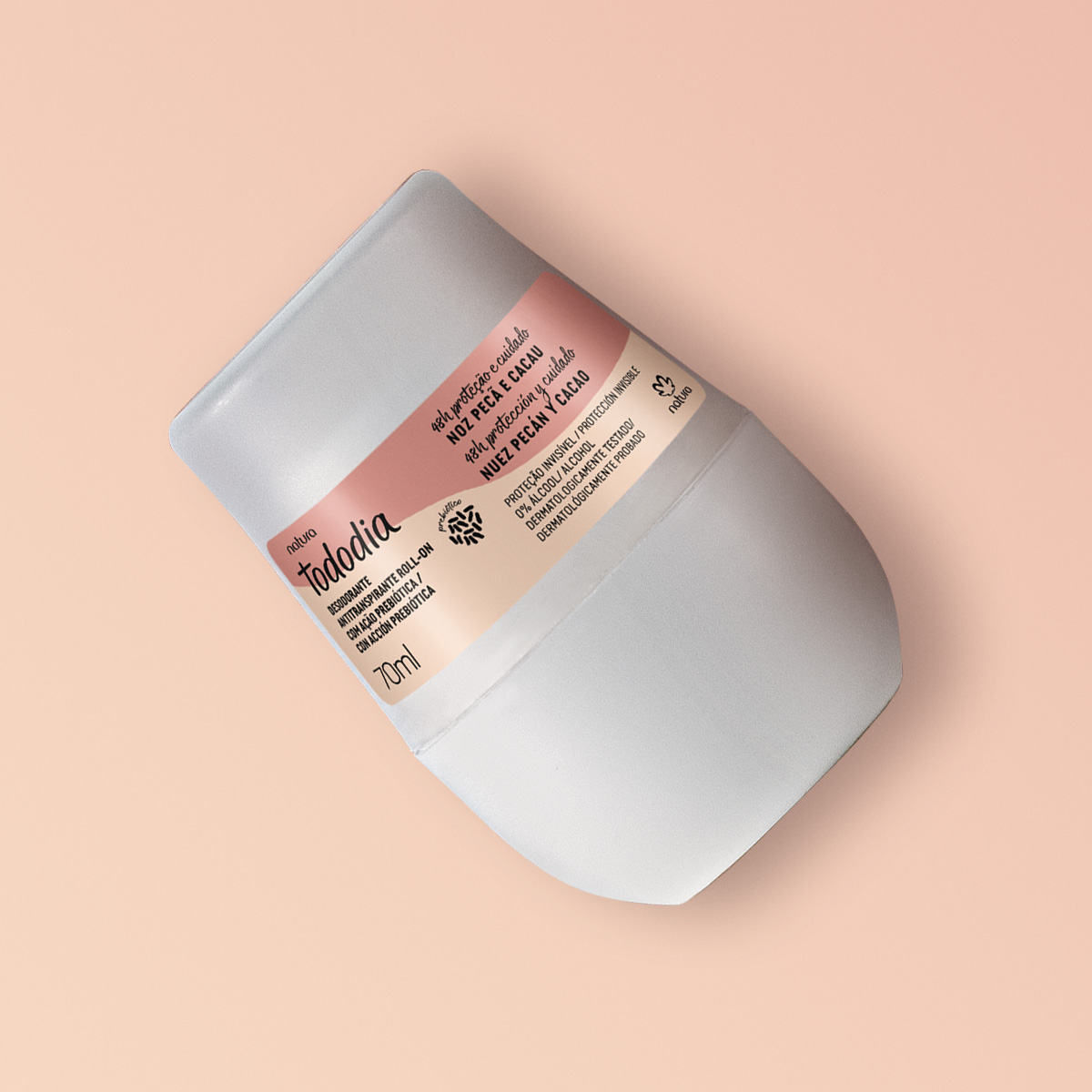 Desodorante Antitranspirante Roll-on Tododia Noz Pecã e Cacau