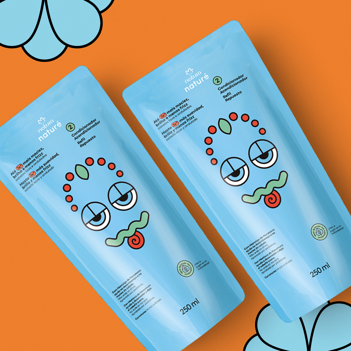 Kit Refil Condicionador para Cabelos Lisos e Ondulados Naturé (2 unidades)