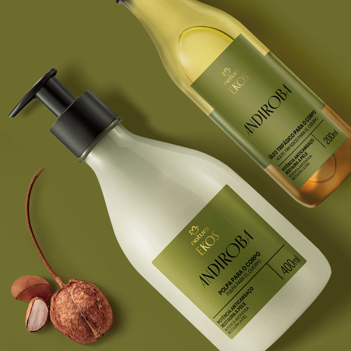 Kit Ekos Andiroba Creme e Óleo Trifásico para o Corpo