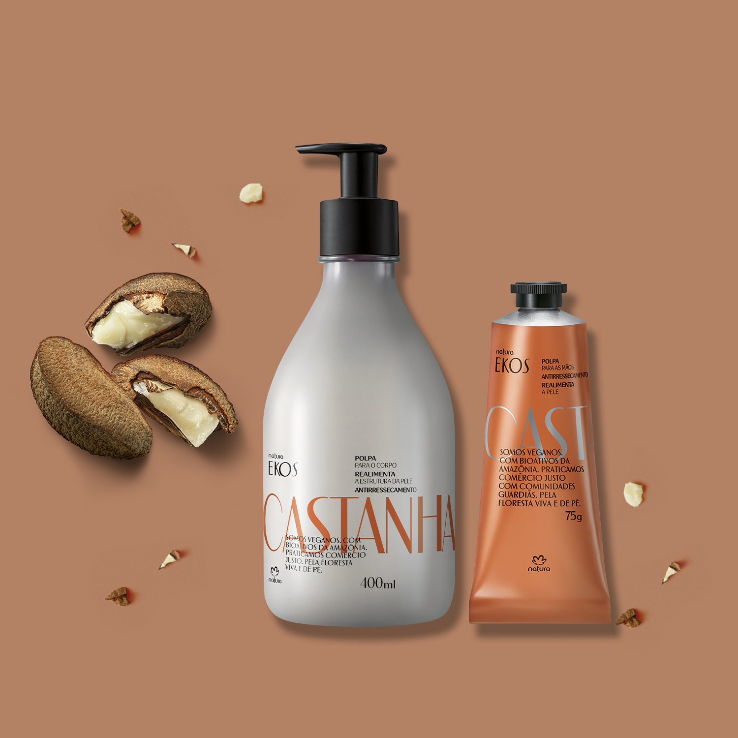 Kit Ekos Castanha Hidratante Corpo e Mãos (2 produtos)