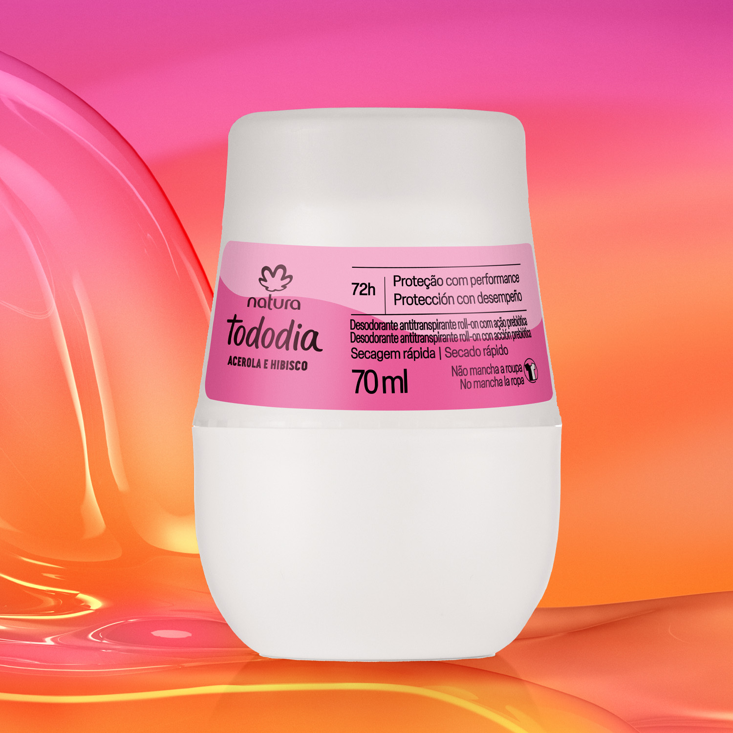 Desodorante Antitranspirante Roll-on Tododia Acerola e Hibisco