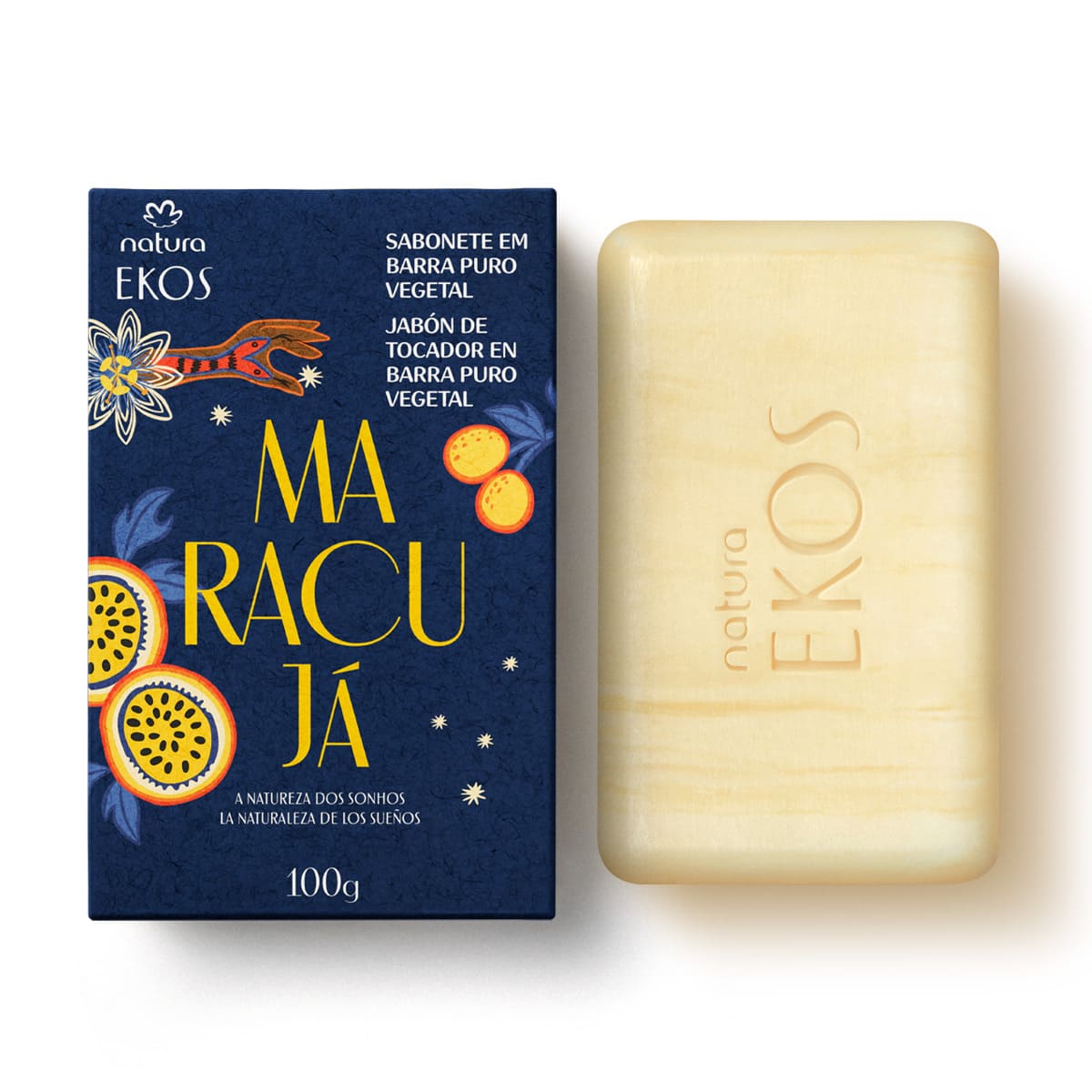 Sabonete em Barra Puro Vegetal Ekos Maracujá Natureza dos Sonhos 100 g