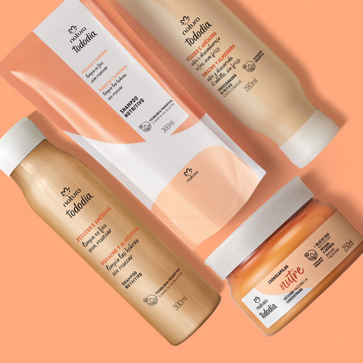 Kit Nutritivo Tododia Pêssego e Amêndoa (4 produtos)