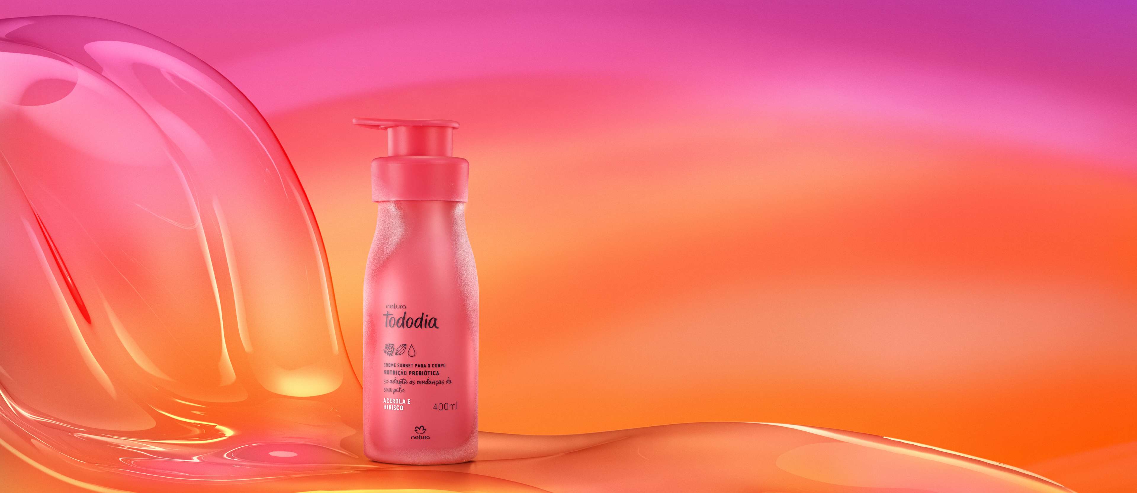 Creme Sorbet Desodorante Nutritivo para o Corpo Tododia Acerola e Hibisco