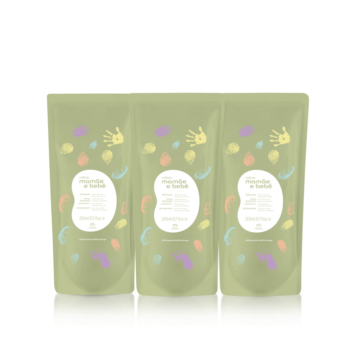 Kit Trio de Refis Hidratantes Mamãe e Bebê (3 produtos)