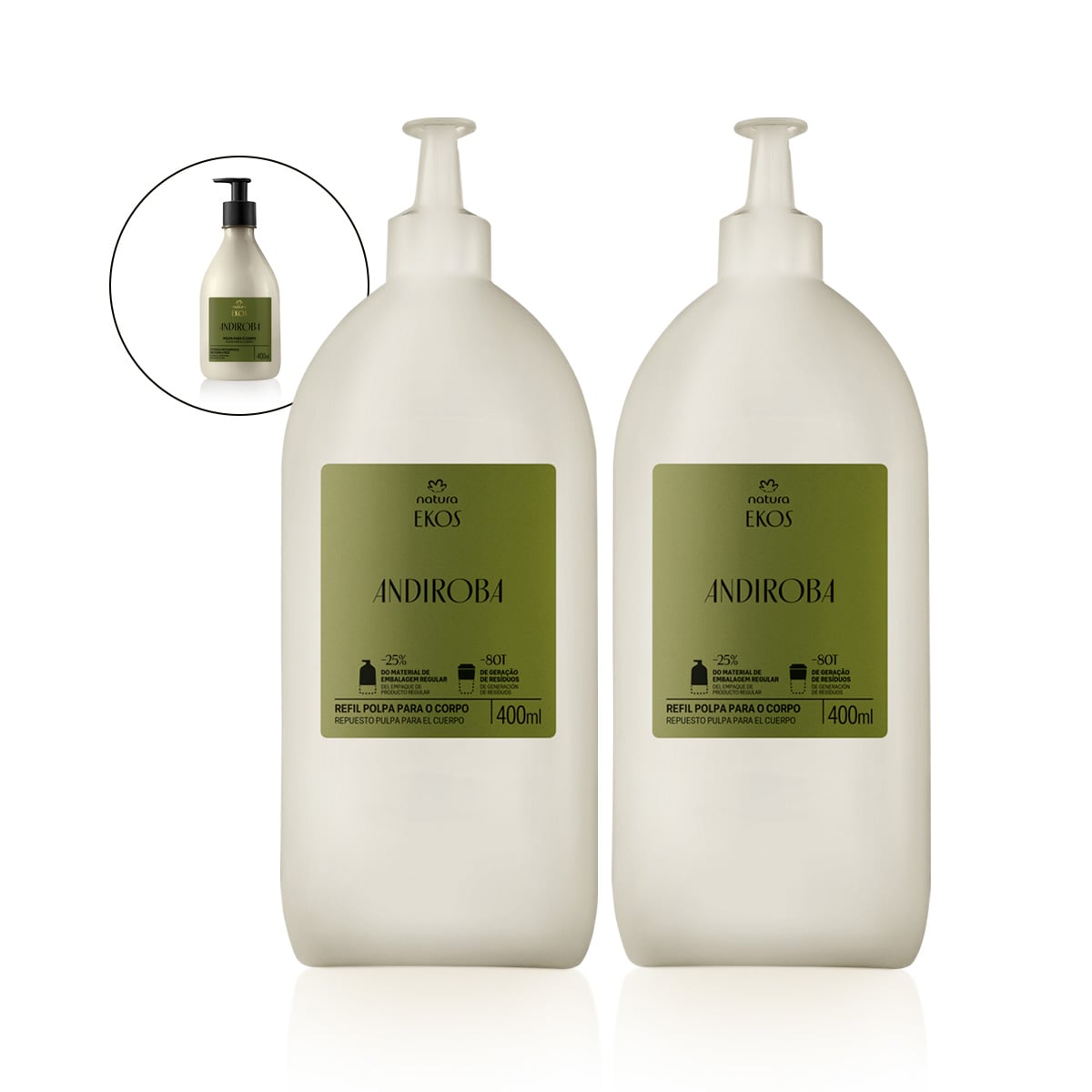 Kit Creme Desodorante Hidratante para o Corpo Ekos Andiroba