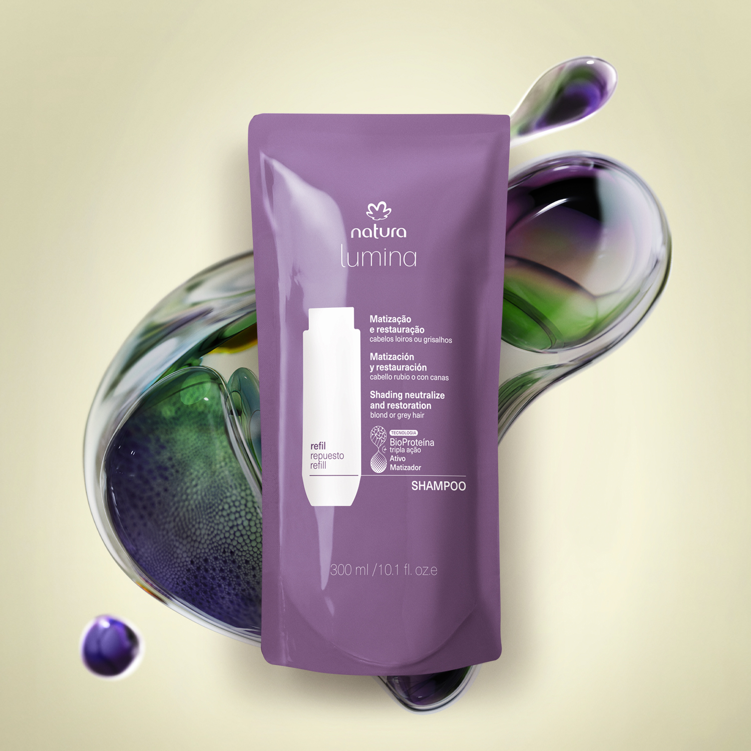 Refil Shampoo Lumina Matizador para Matização e Restauração