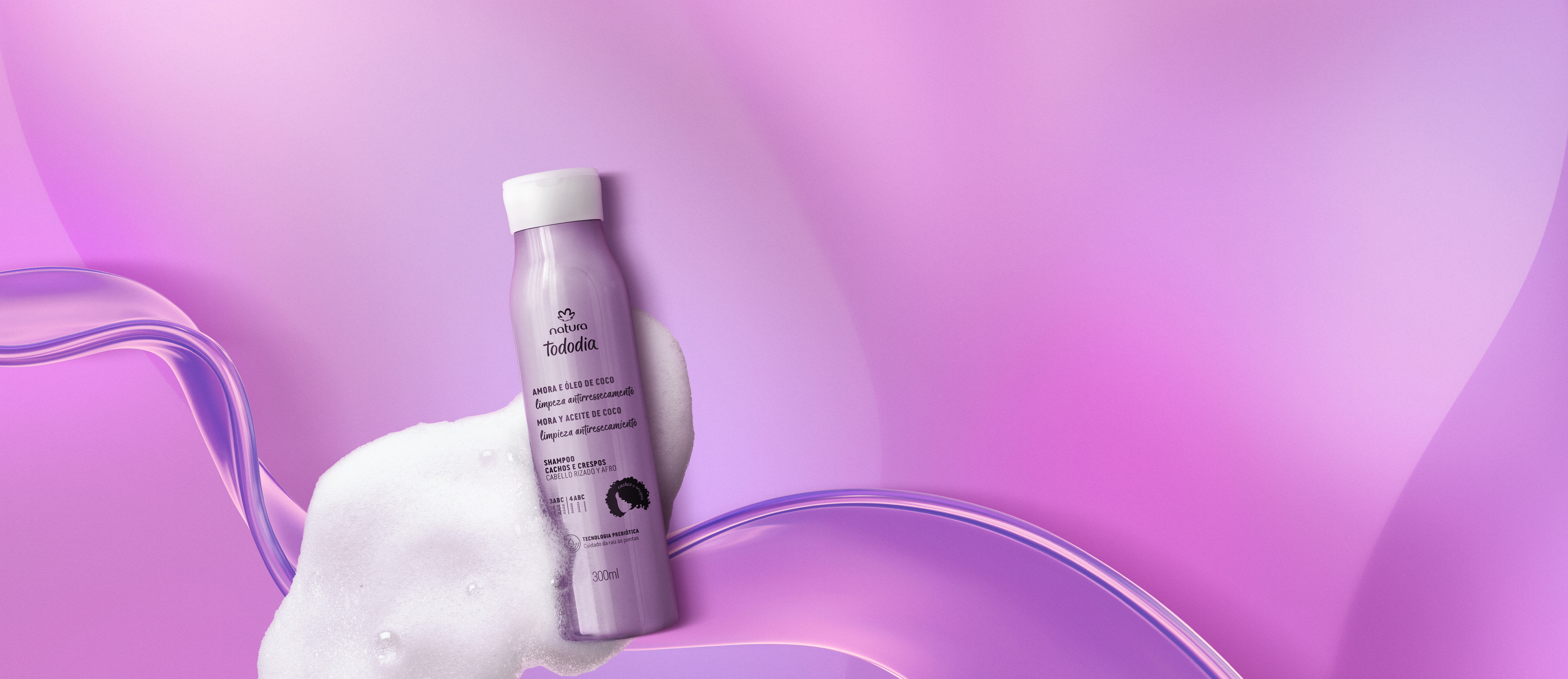 Shampoo Cachos e Crespos Tododia Amora e Óleo de Coco
