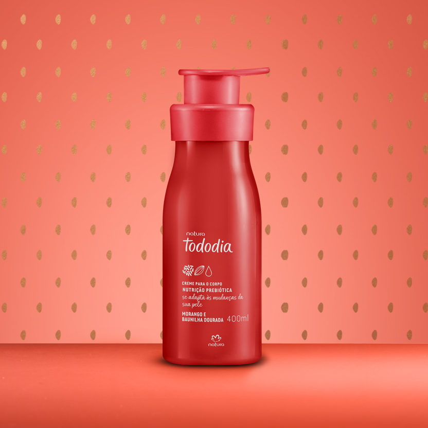 Creme Desodorante Nutritivo para o Corpo Tododia Morango e Baunilha Dourada
