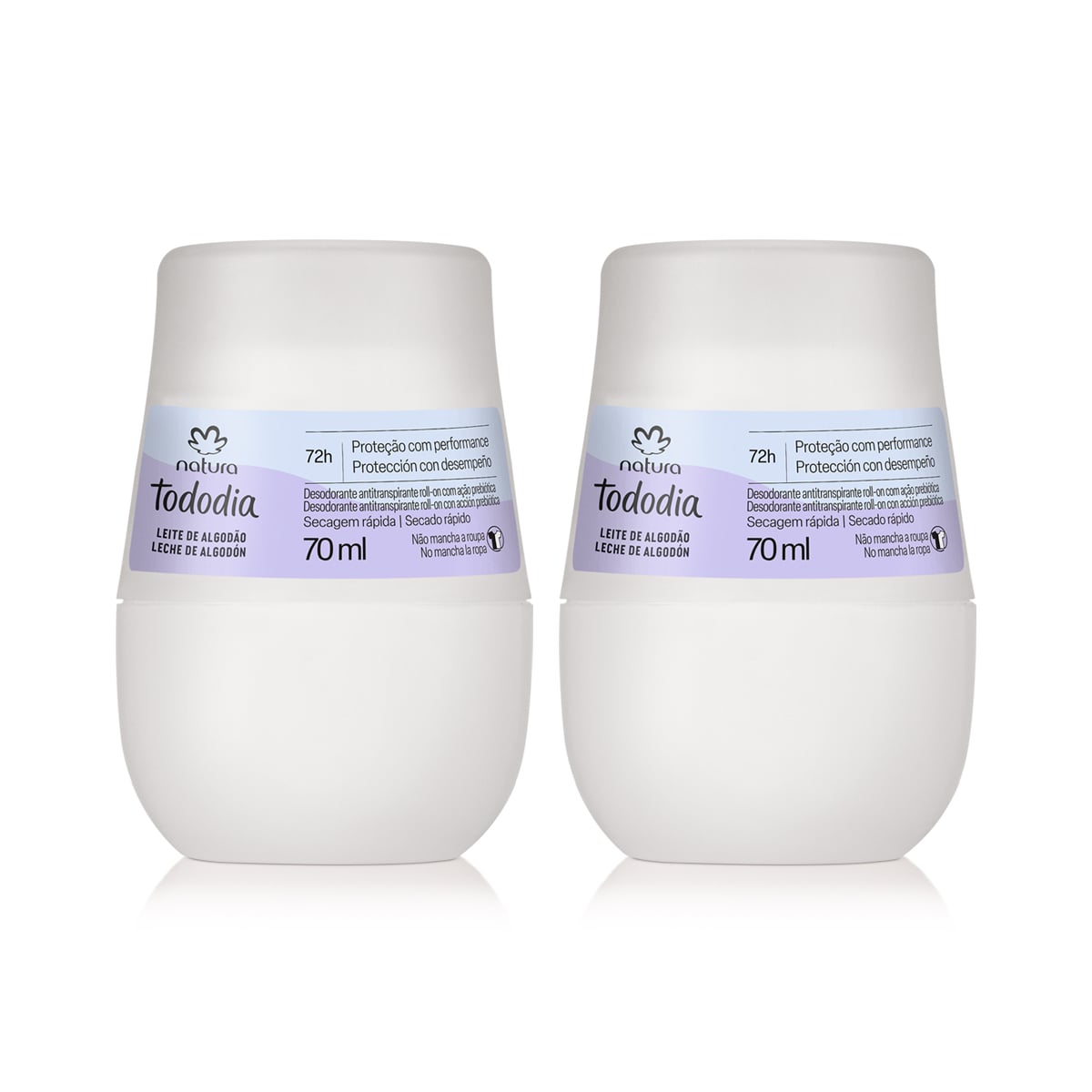 Kit Desodorante Antitranspirante Roll-on Tododia Algodão