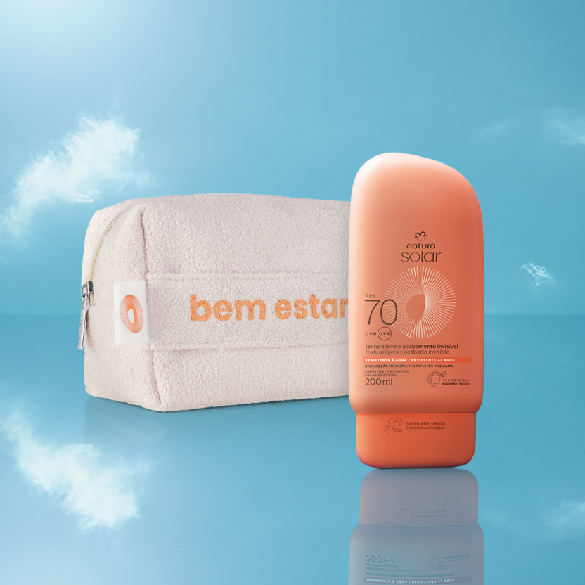 Kit Protetor Solar Corporal FPS 70 e Nécessaire Natura Solar