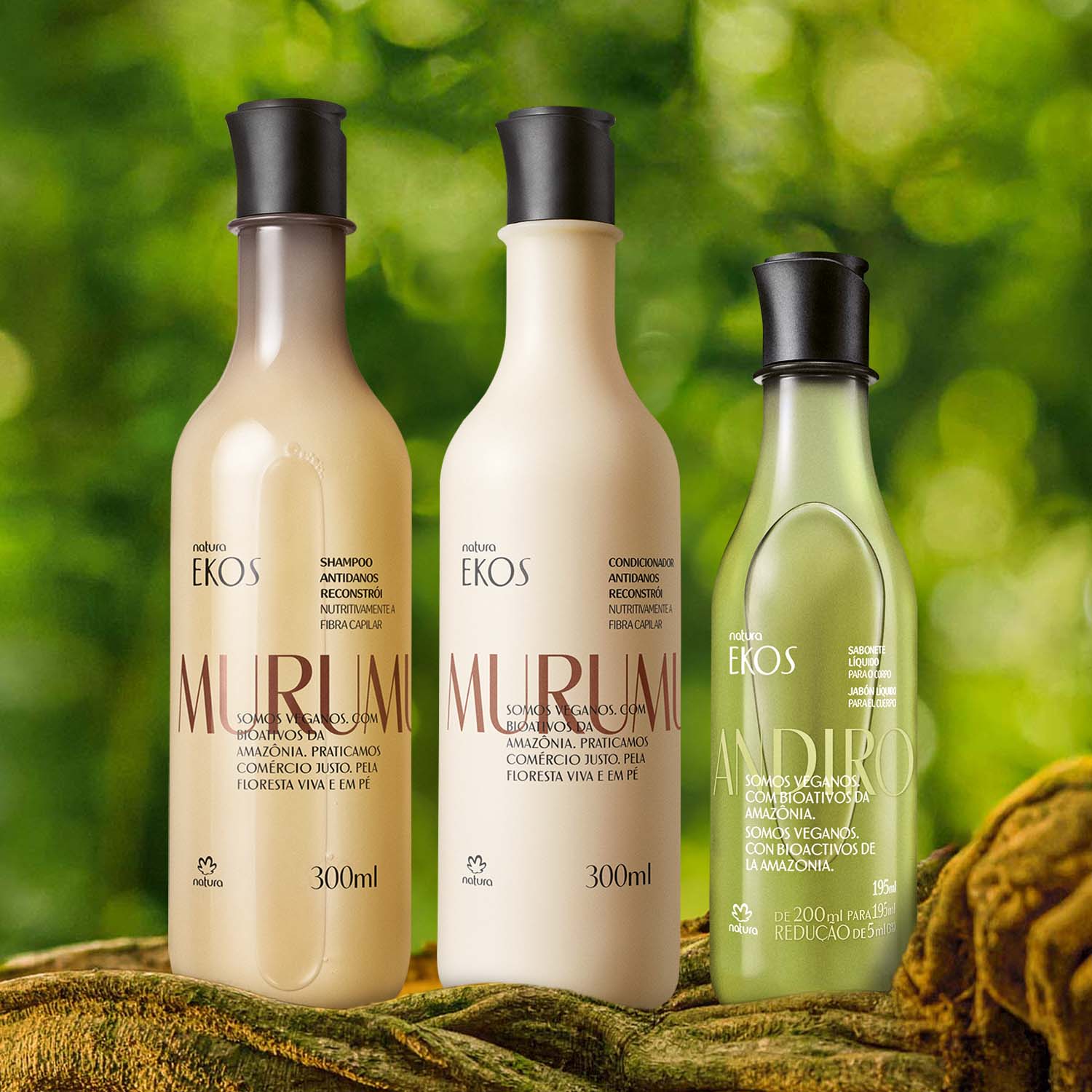 Kit Shampoo e Condicionador Ekos Murumuru e Sabonete Líquido Andiroba