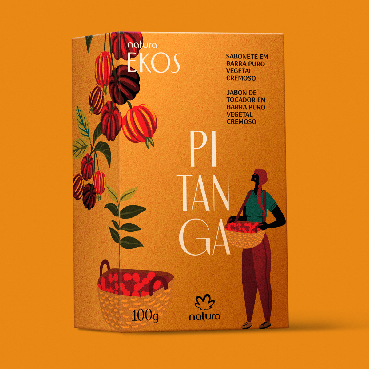 Sabonete em Barra Puro Vegetal Cremoso Ekos Pitanga 100 g
