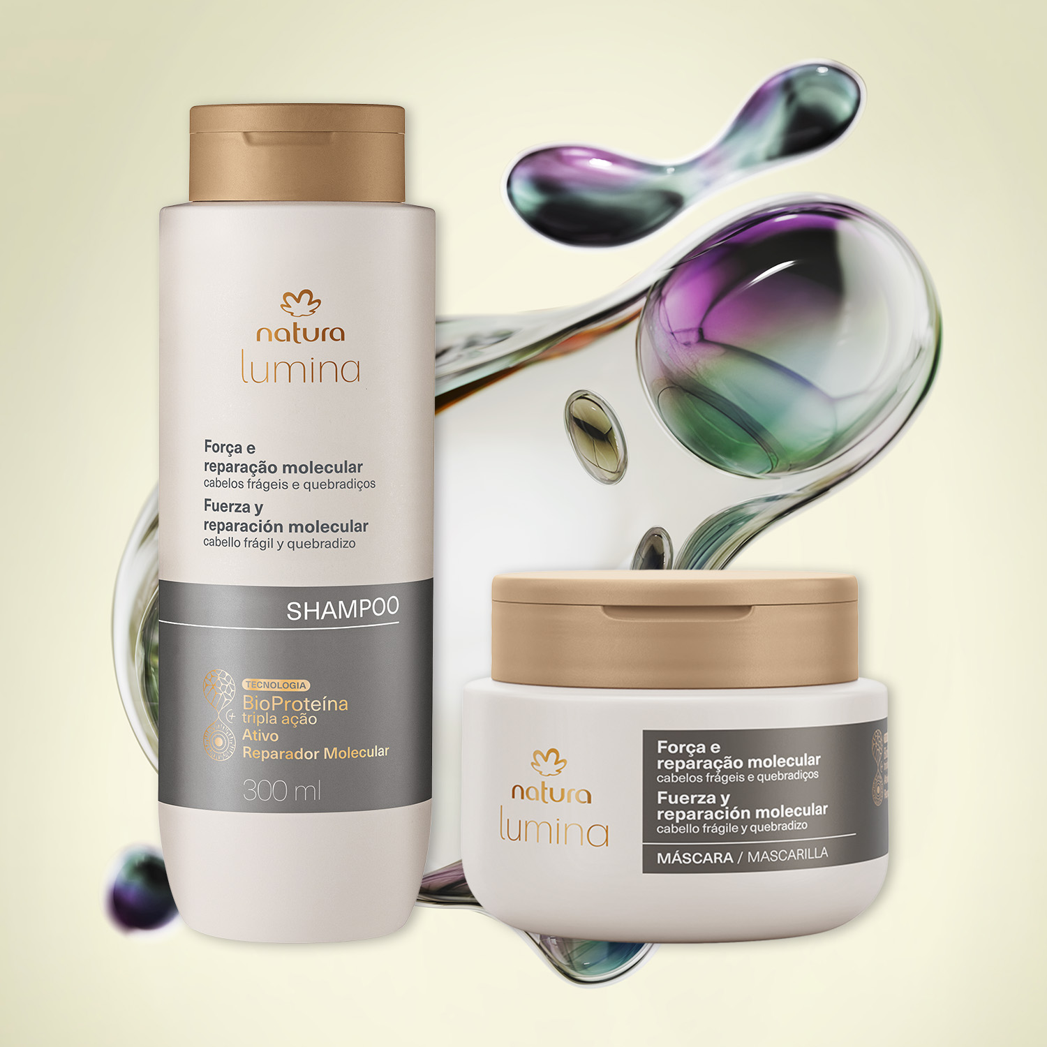 Kit Lumina Força e Reparação Molecular Shampoo e Máscara