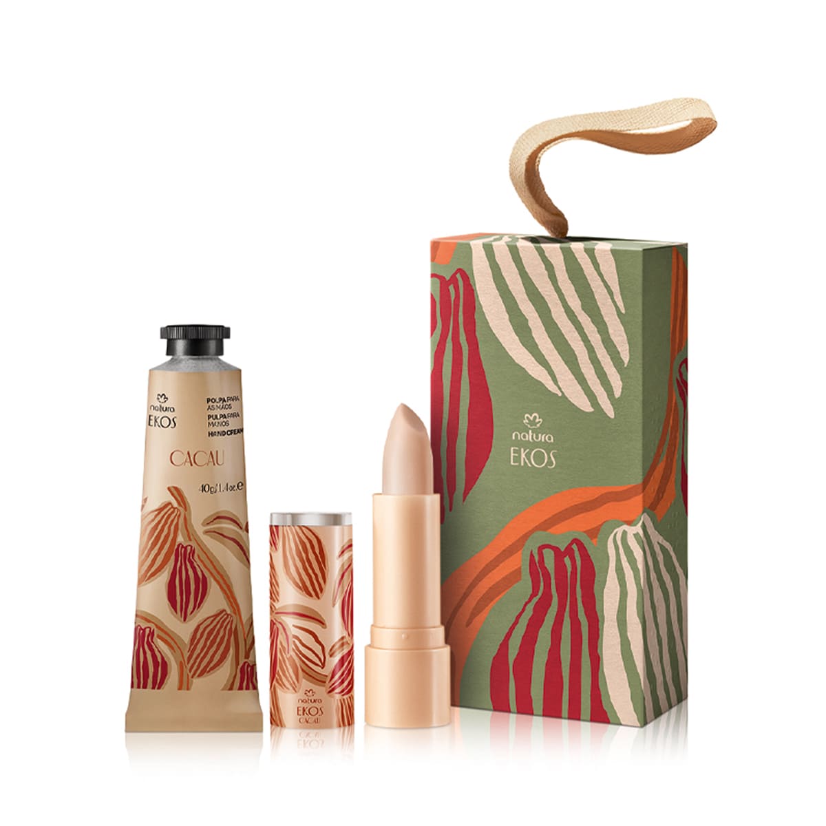 Presente Natura Ekos Cacau Kit Hidratante para Mãos e Lábios (2 produtos)