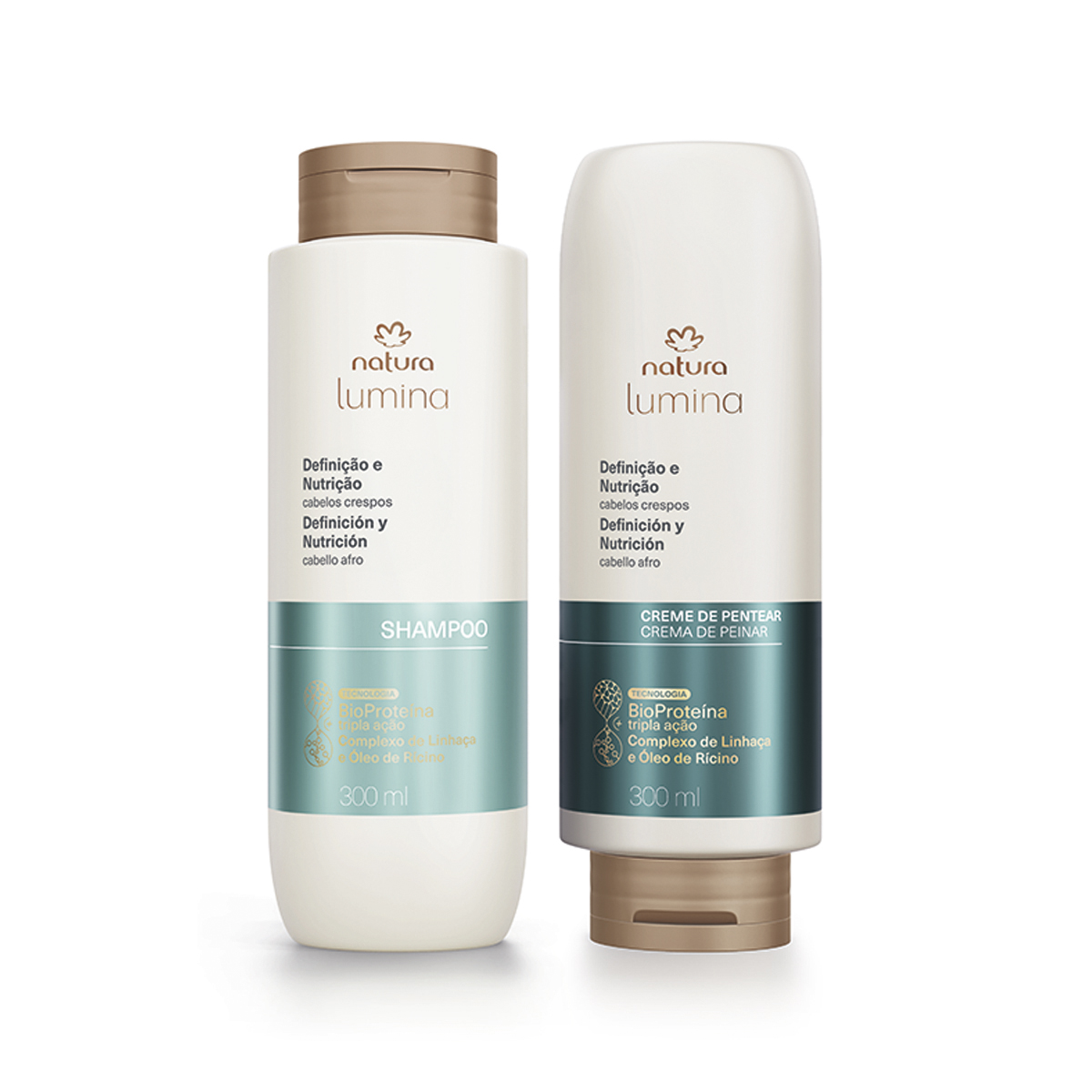 Kit Shampoo e Creme de Pentear Definição e Nutrição para Cabelos Crespos Lumina Kit Shampoo e Creme de Pentear Definição e Nutrição para Cabelos Crespos Lumina