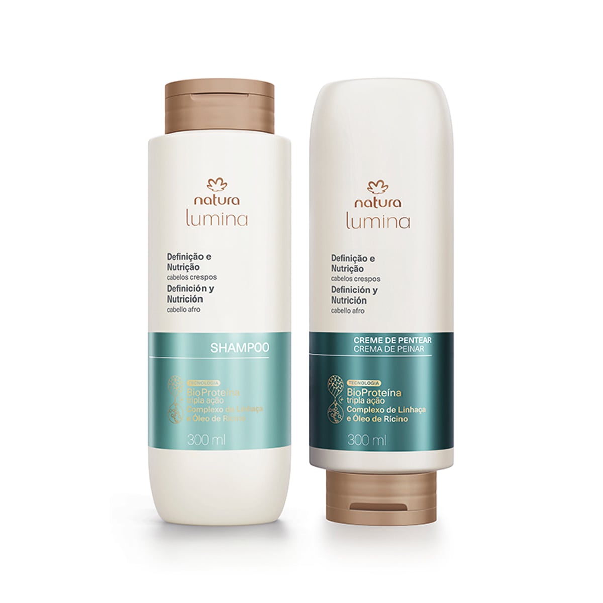 Kit Shampoo e Creme de Pentear Definição e Nutrição para Cabelos Crespos Lumina
