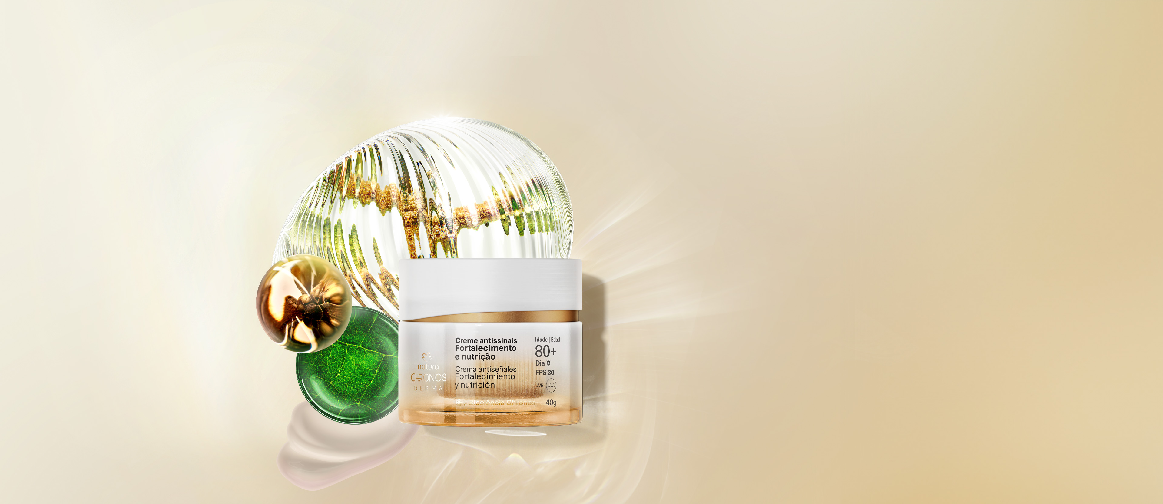 Creme Antissinais Fortalecimento e Nutrição 80+ Dia Chronos Derma
