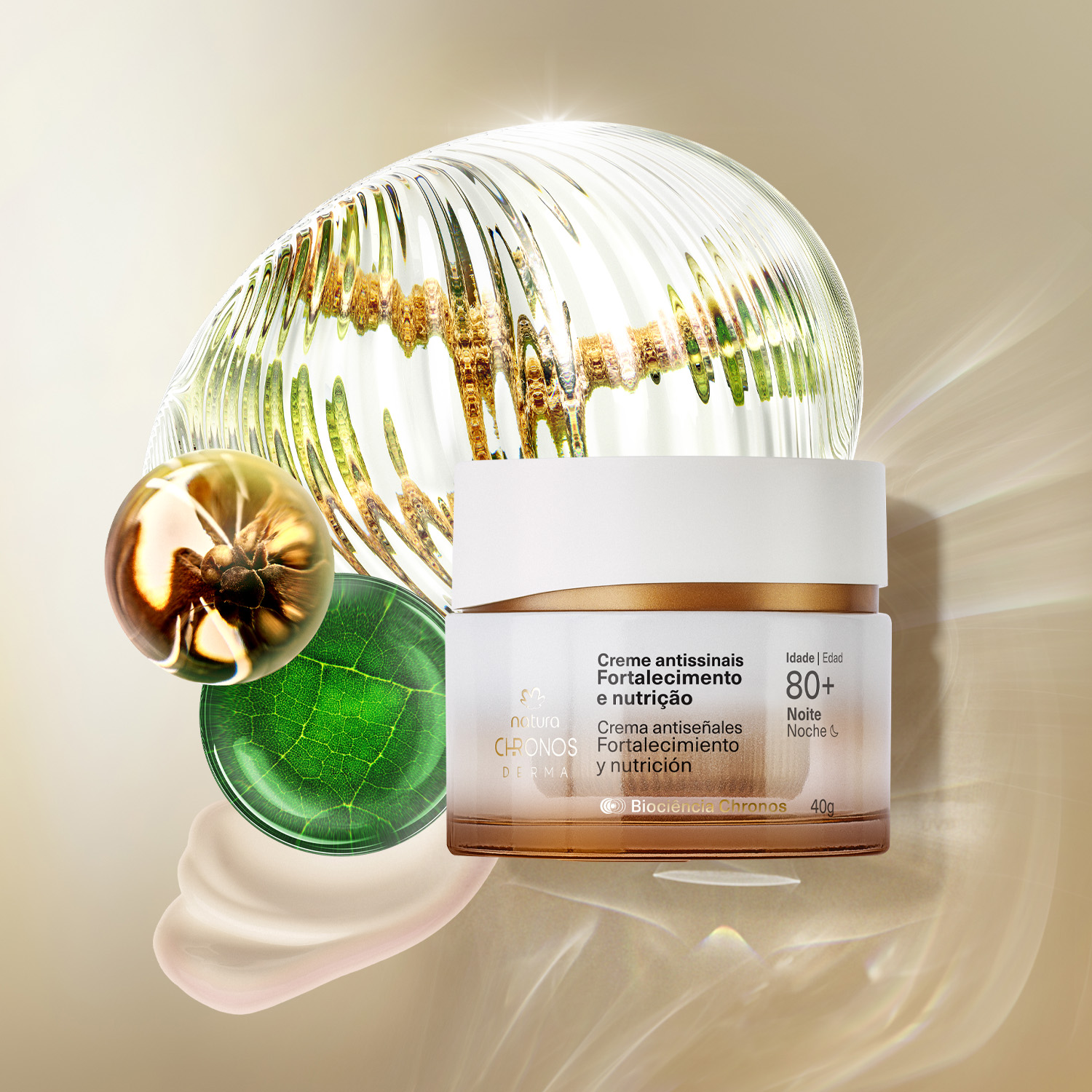 Creme Antissinais Fortalecimento e Nutrição 80+ Noite Chronos Derma