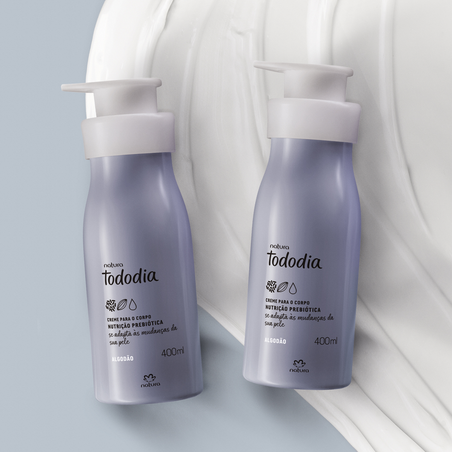 Kit Creme Desodorante Nutritivo Para o Corpo Tododia Algodão (2 unidades)