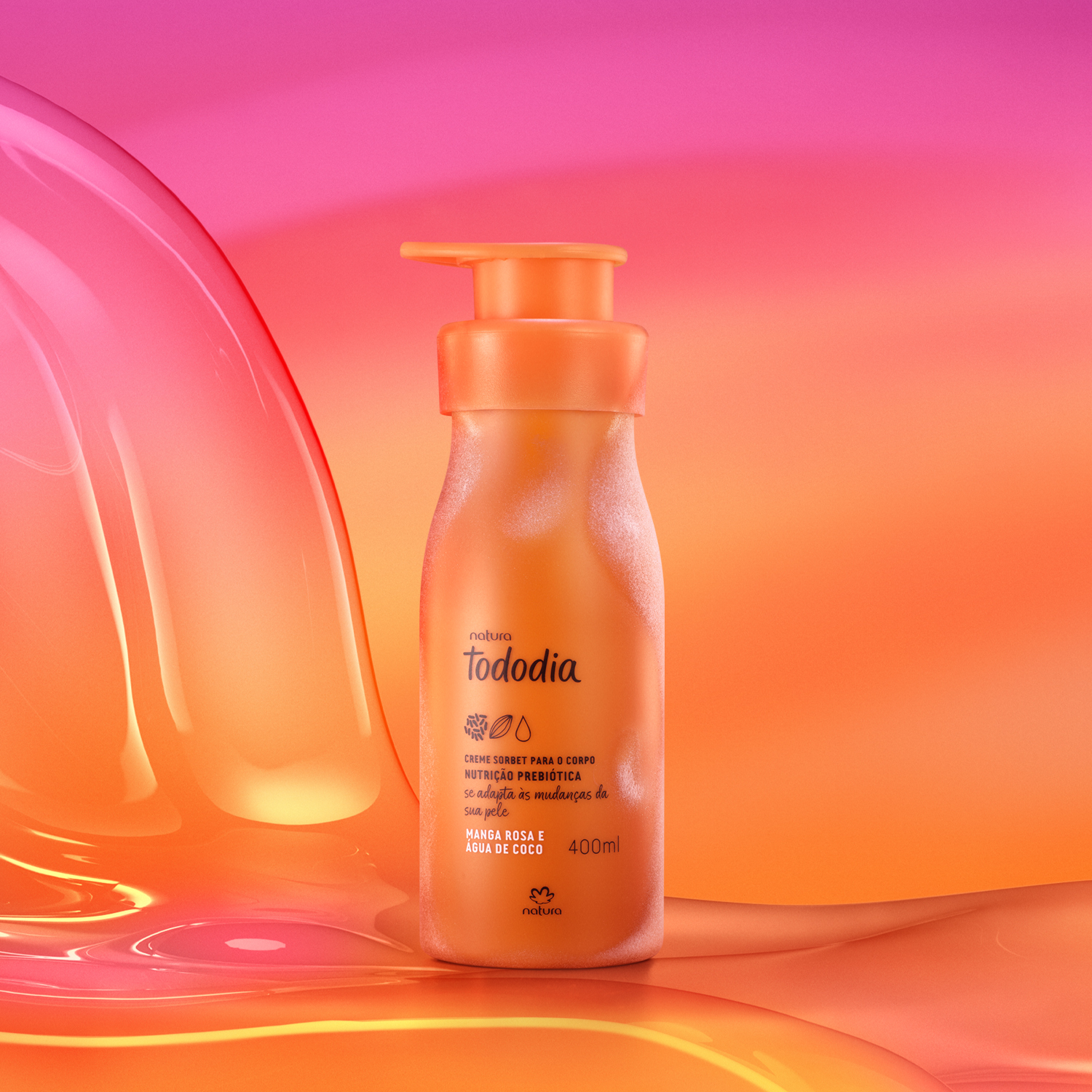 Creme Sorbet Desodorante Nutritivo para o Corpo Tododia Manga Rosa e Água de Coco