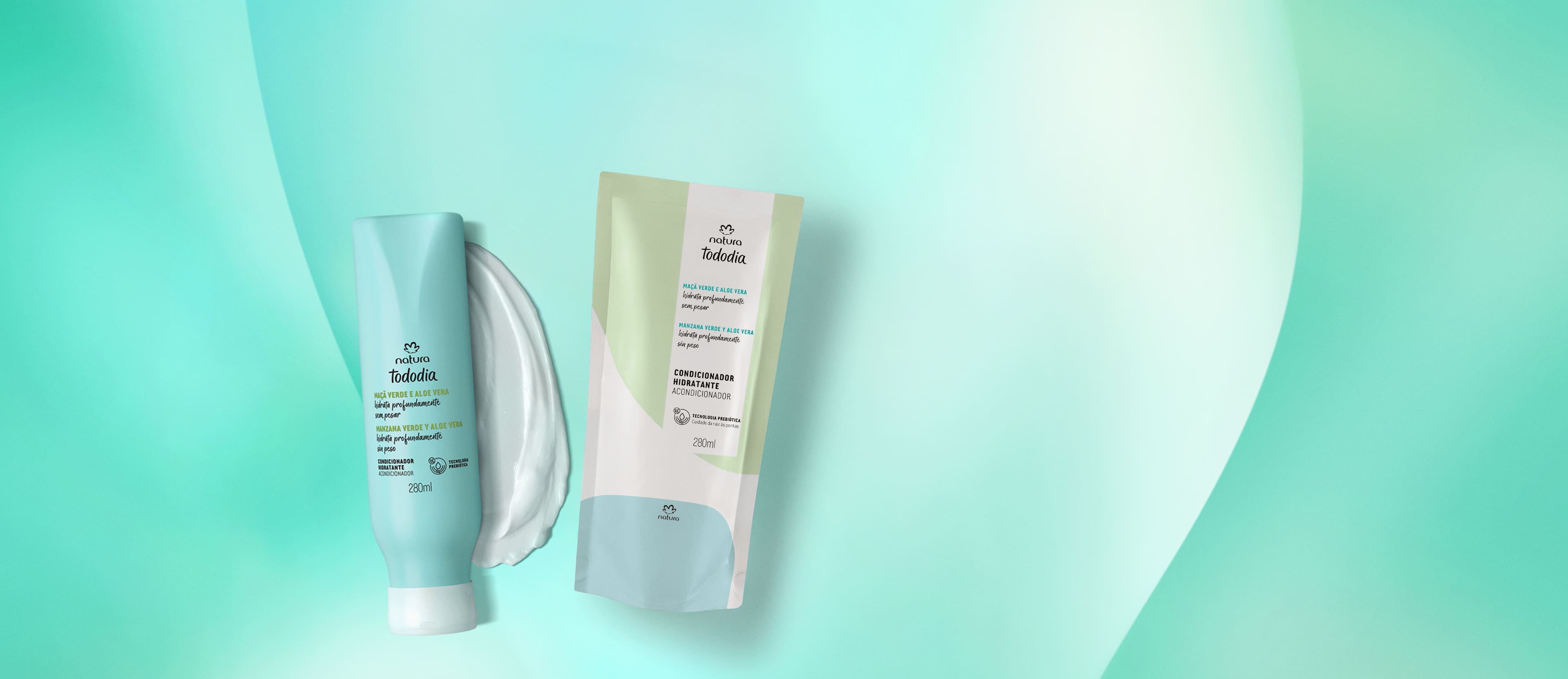 Kit Condicionador Hidratante Tododia Maçã e Aloe Vera com Refil