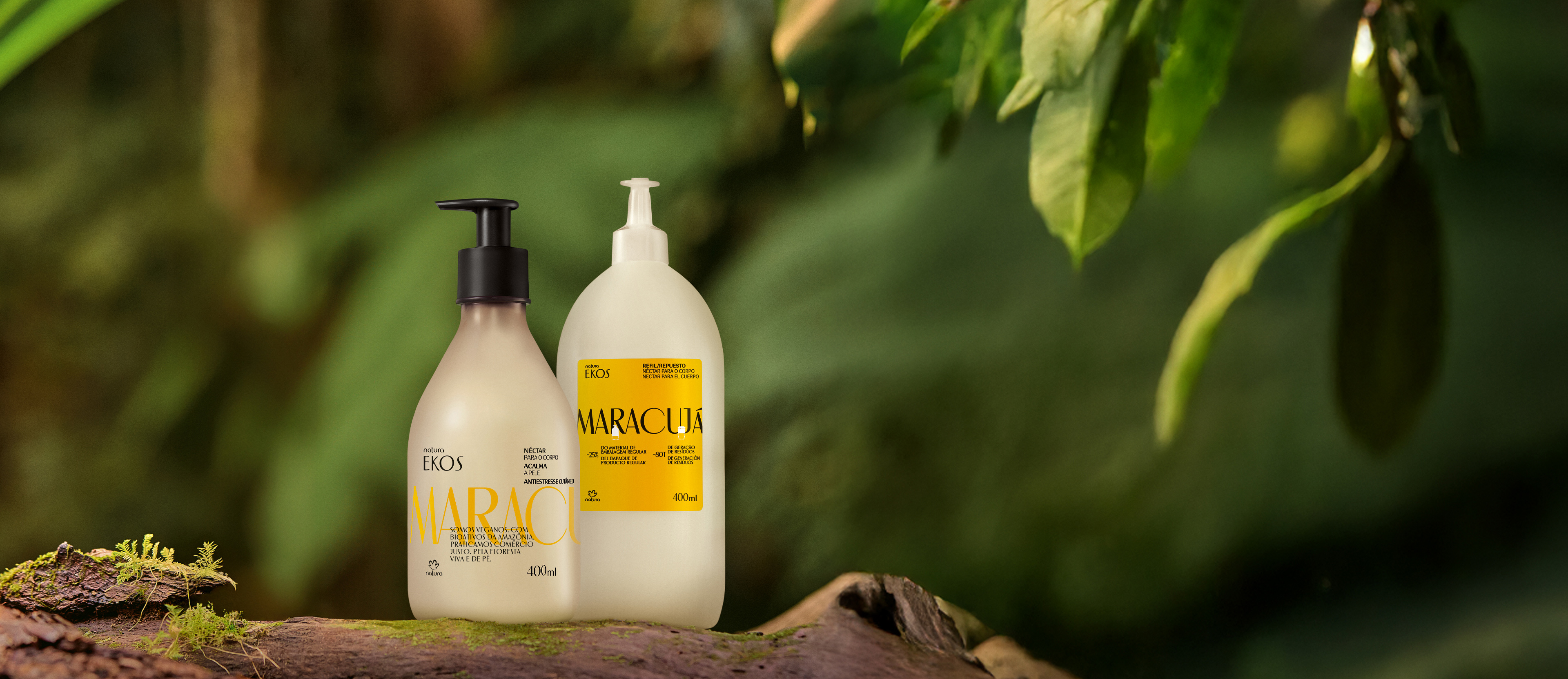 Kit Néctar Desodorante Hidratante para o Corpo Ekos Maracujá com Refil