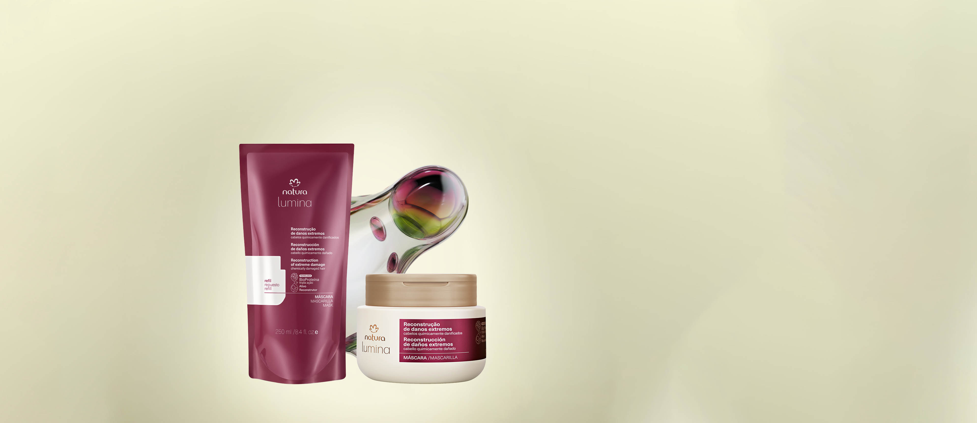 Kit Máscara com Refil Lumina Reconstrução de Danos Extremos