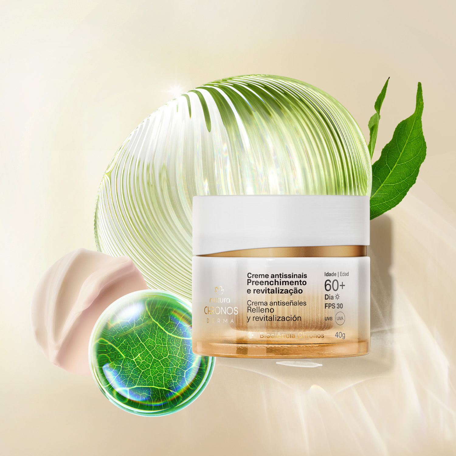 Creme Antissinais Preenchimento e Revitalização 60+ Dia Chronos Derma