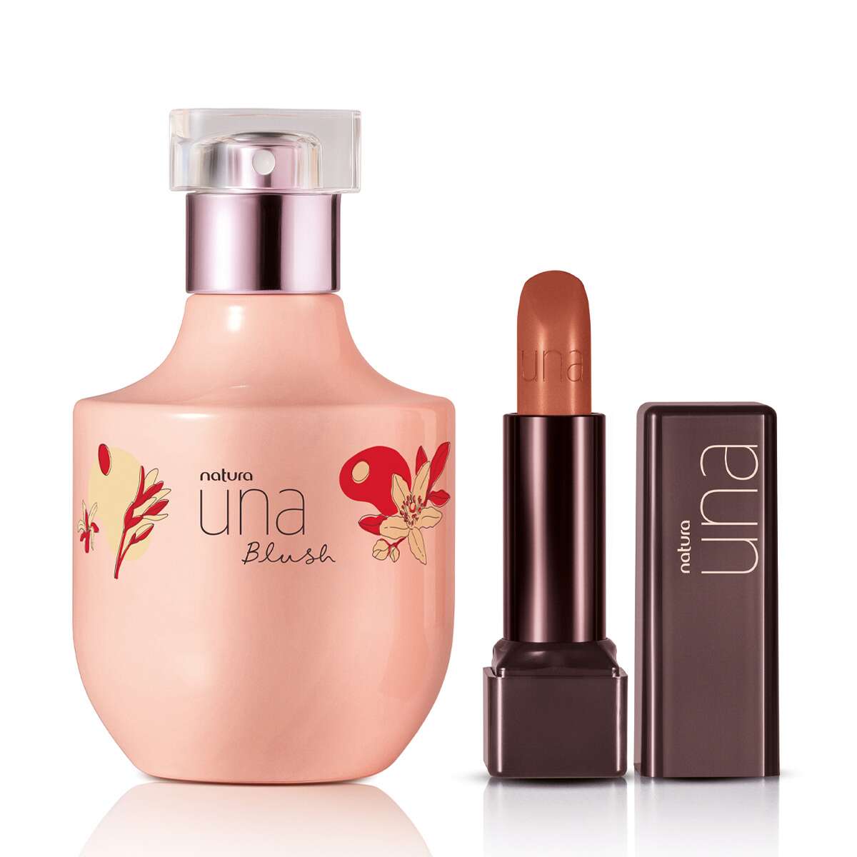 Combo Natura Una Blush Deo Parfum + Batom Coral