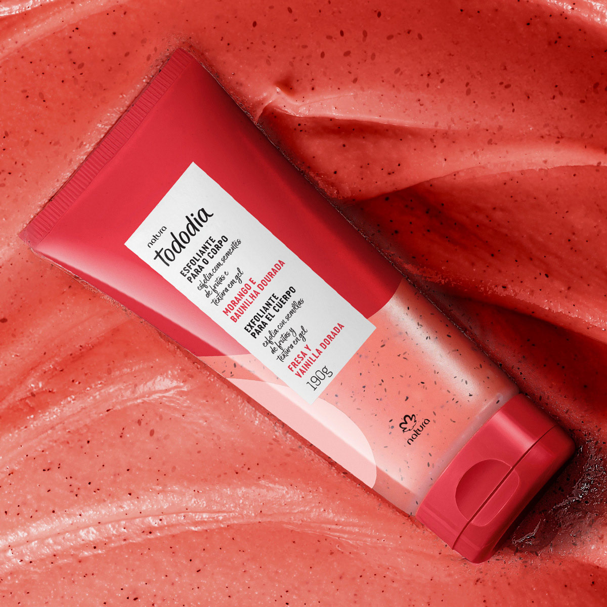 Esfoliante para o Corpo Tododia Morango e Baunilha Dourada