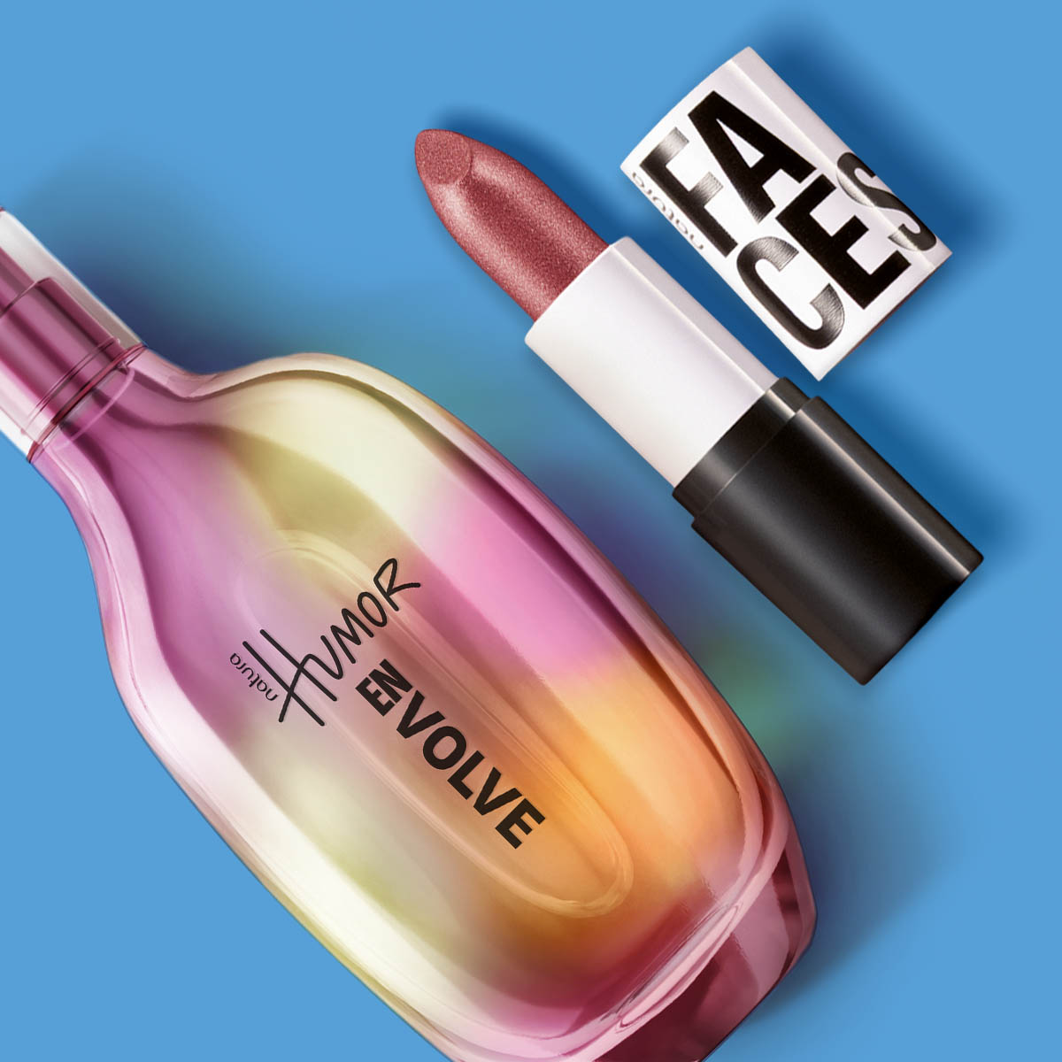 Kit Humor Envolve e Batom Cremoso Faces Cobre Sunset