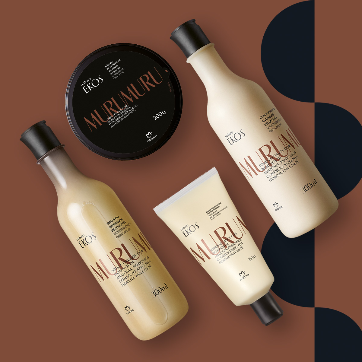 Kit Ekos Murumuru Shampoo, Condicionador, Máscara e Creme para Pentear (4 produtos)