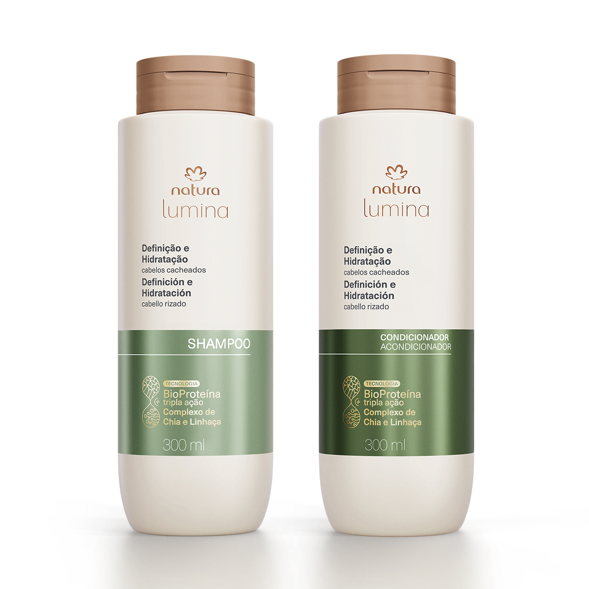 Kit Shampoo e Condicionador Lumina Definição e Hidratação de Cabelos Cacheados (2 produtos... Kit Shampoo e Condicionador Lumina Definição e Hidratação de Cabelos Cacheados (2 produtos...