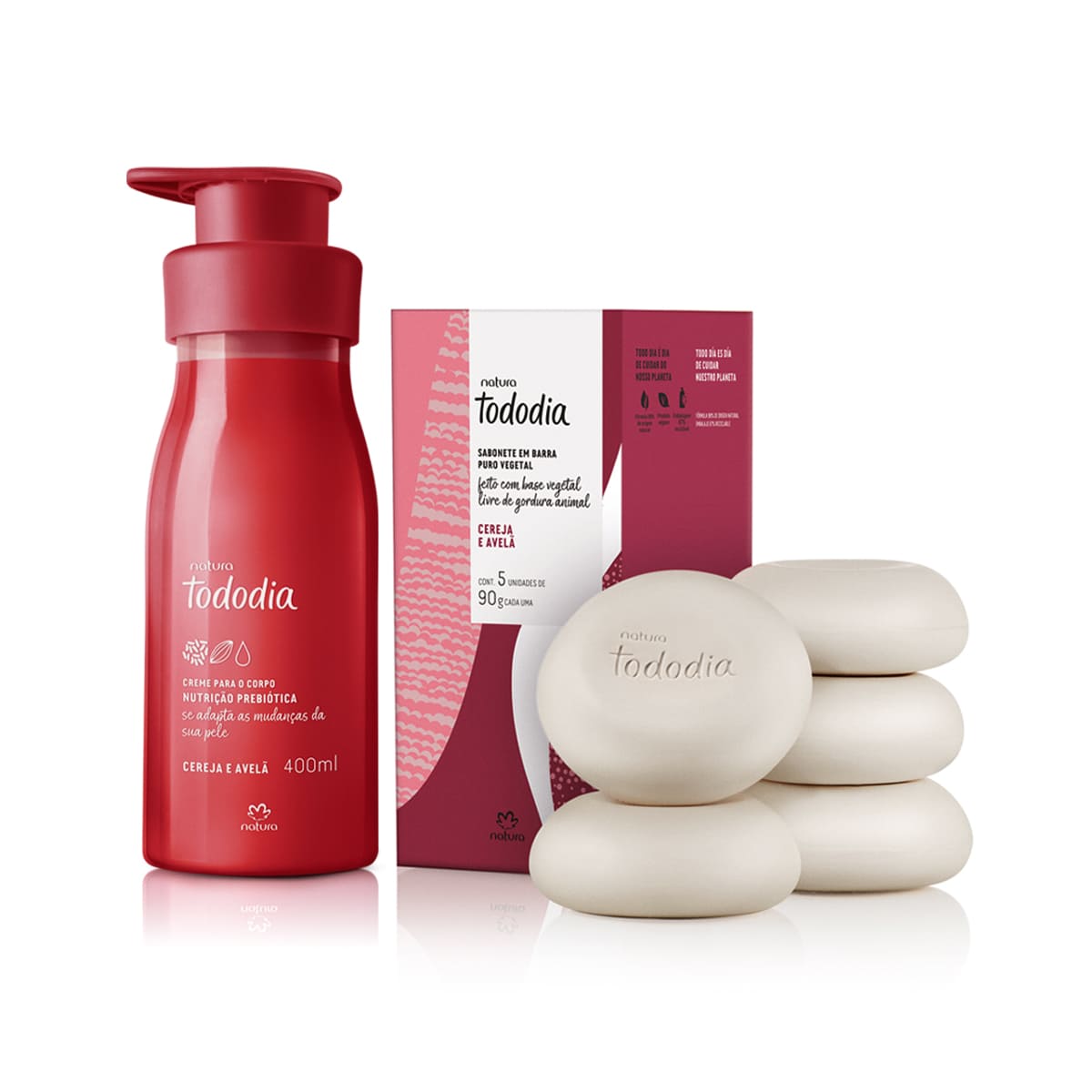 Kit Sabonetes e Creme Nutritivo Tododia Cereja e Avelã (2 produtos)