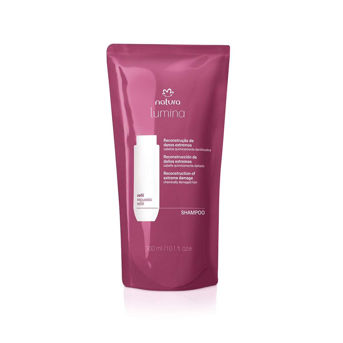 Refil Shampoo Reestruturante para Cabelos Quimicamente Danificados Lumina
