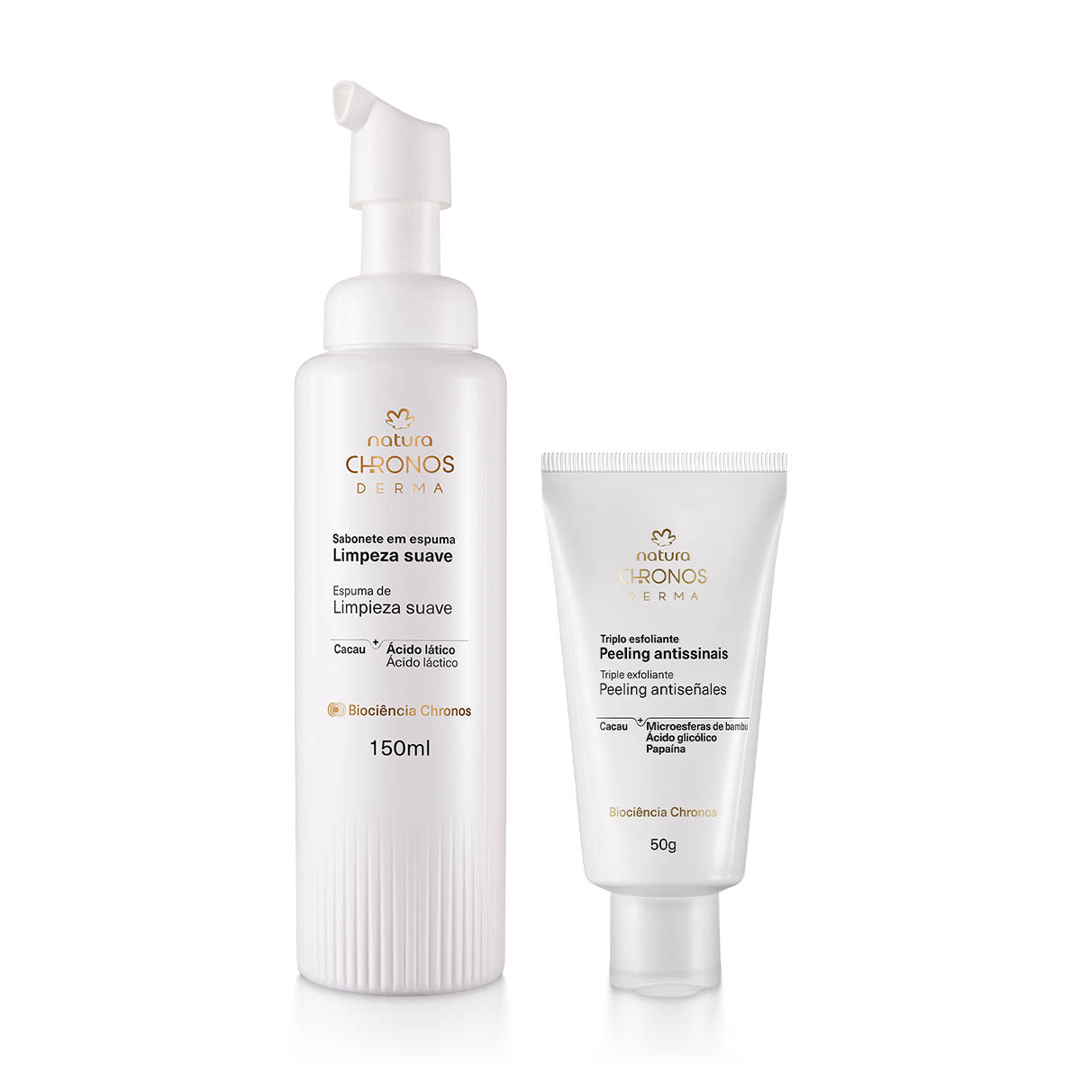 Kit Sabonete em Espuma e Triplo Esfoliante Antissinais Chronos Derma