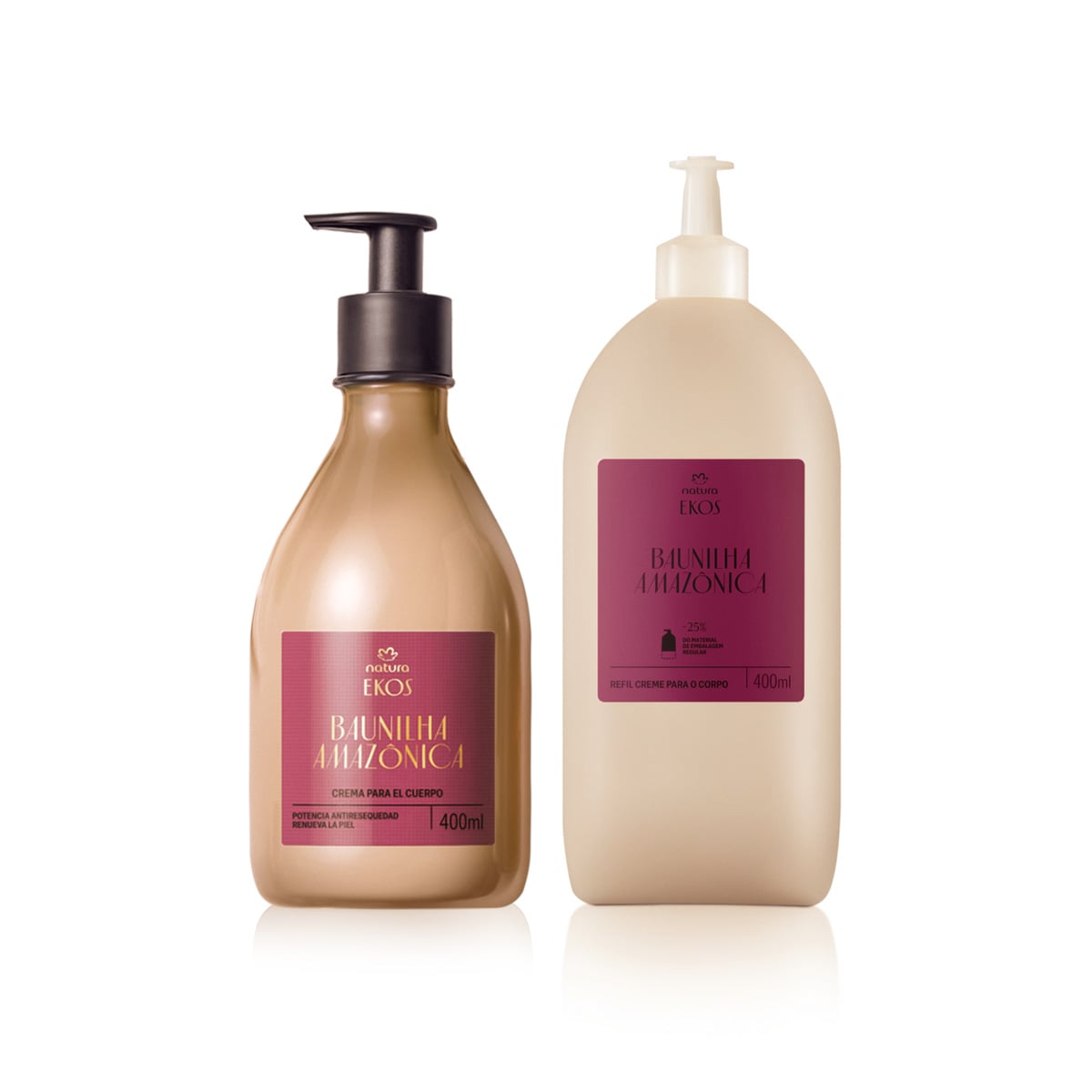 Kit Ekos Creme Hidratante Corporal Baunilha Amazônica com Refil
