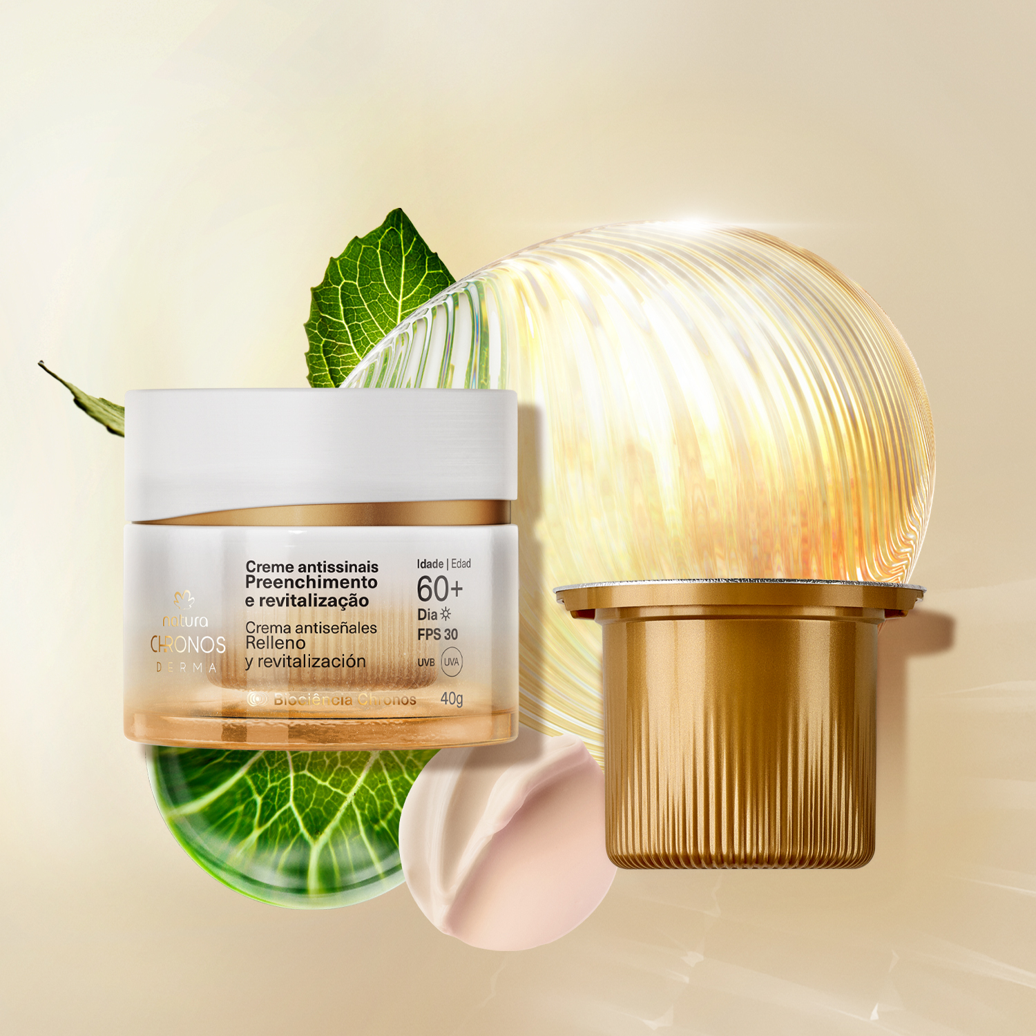 Kit Creme Antissinais 60+ Dia Chronos Derma com Refil