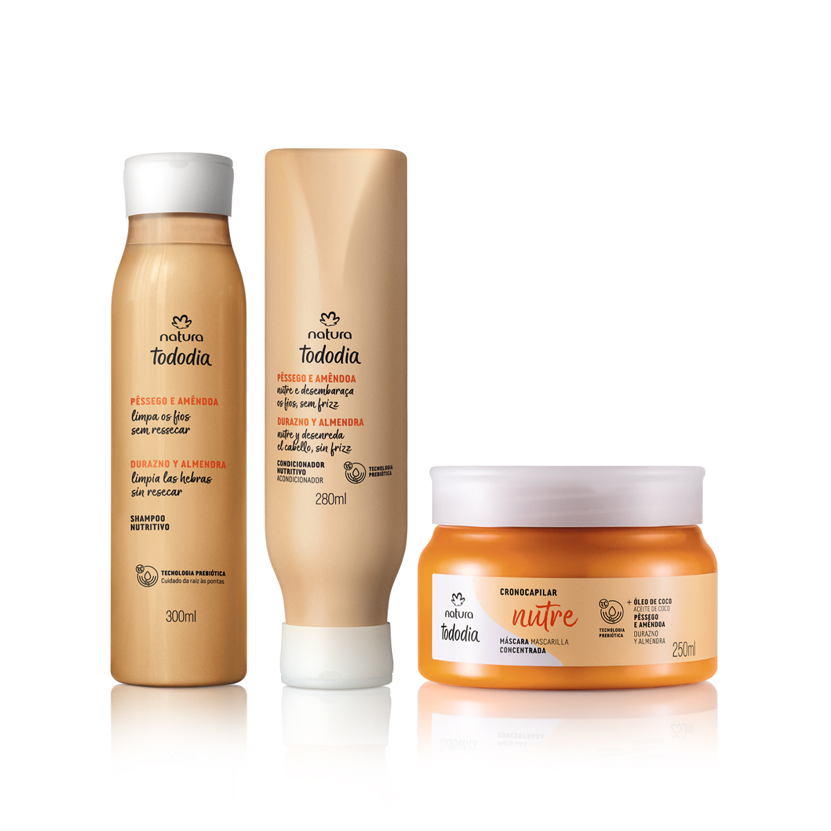 Kit Tododia Pêssego e Amêndoa (3 produtos) Kit Tododia Pêssego e Amêndoa (3 produtos)