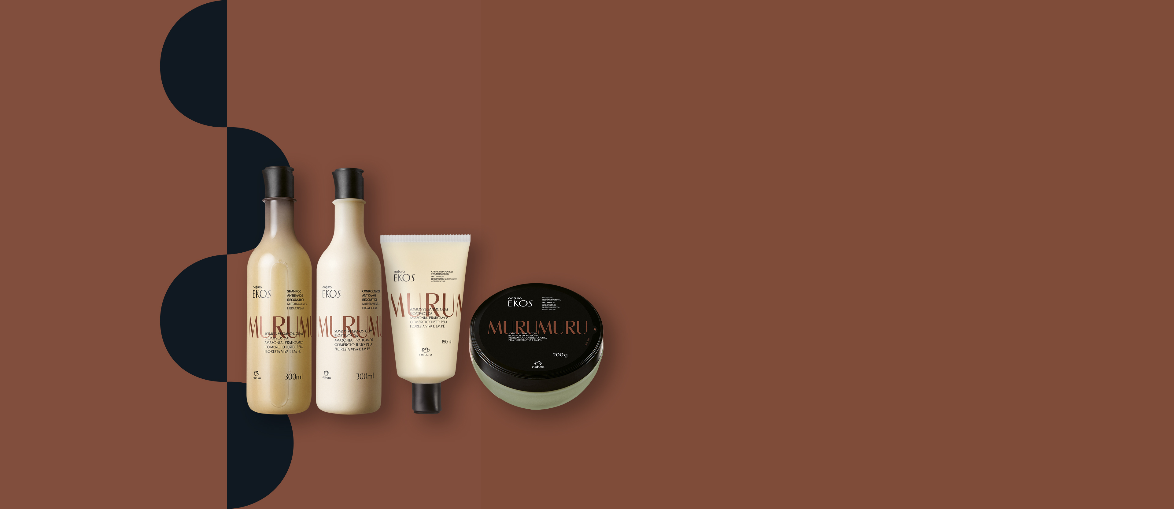 Kit Ekos Murumuru Shampoo, Condicionador, Máscara e Creme para Pentear (4 produtos)