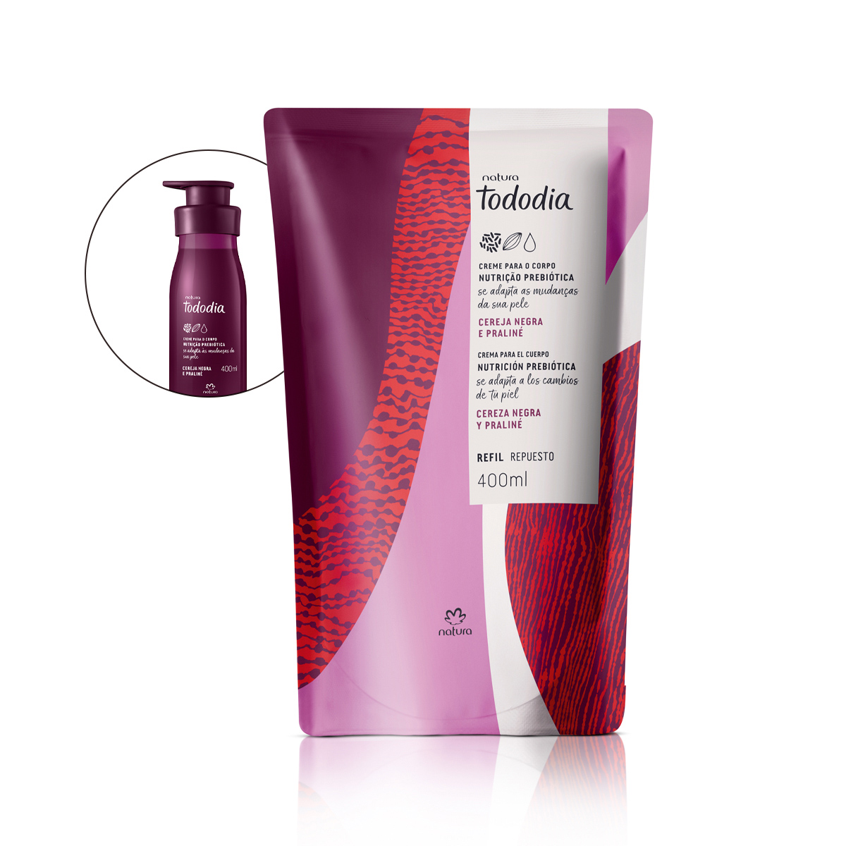 Refil Creme Desodorante Nutritivo para o Corpo Tododia Cereja Negra e Pralin&eacute; 400 ml

  