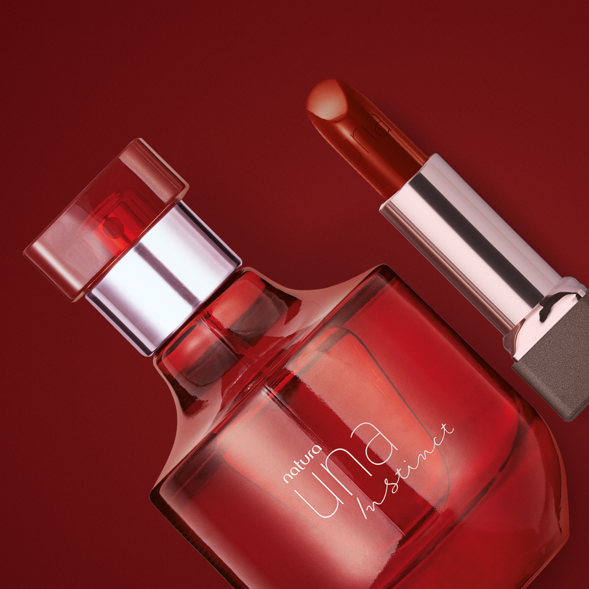 Kit Natura Una Instinct Deo Parfum e Batom CC Hidratante FPS 25