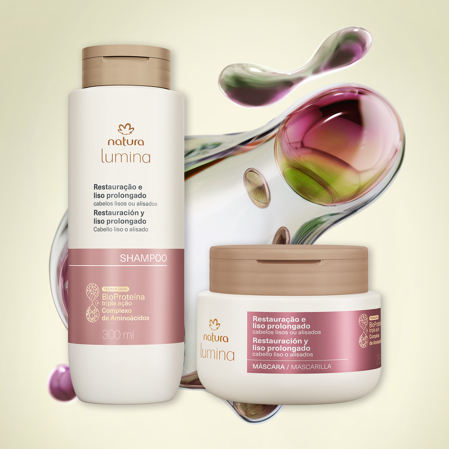 Kit Lumina Restauração e Liso Prolongado Shampoo e Máscara