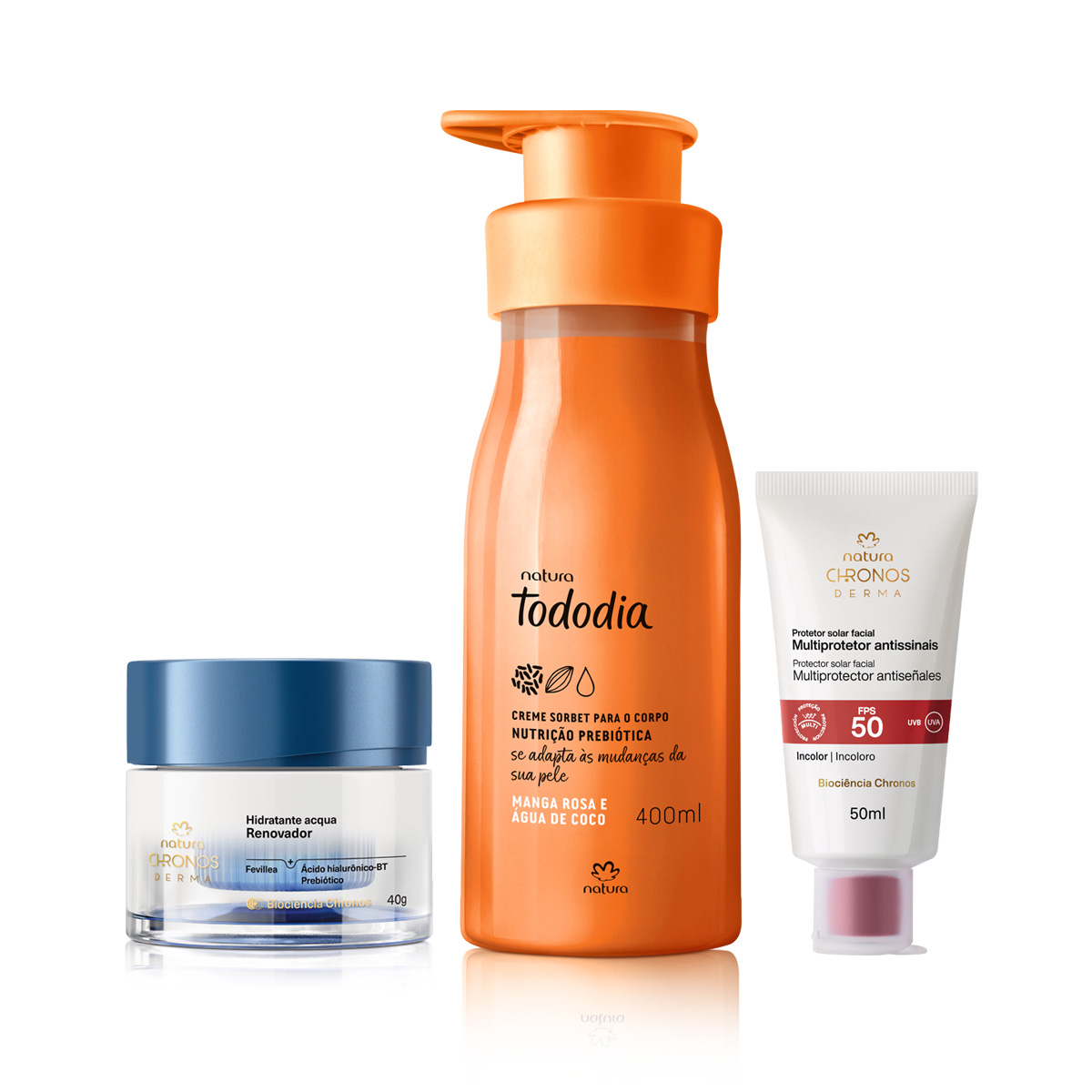 Kit Verão Chronos Derma e Tododia Manga Rosa e Água de Coco