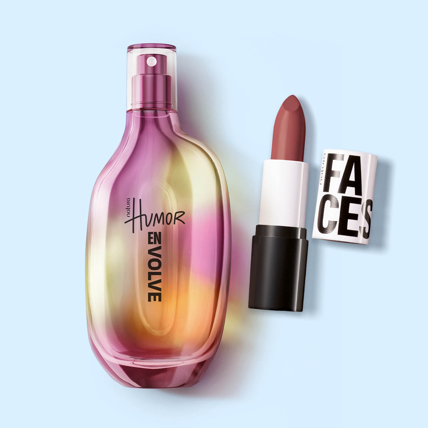 Kit Humor Envolve e Batom Matte Faces Cookie Nude